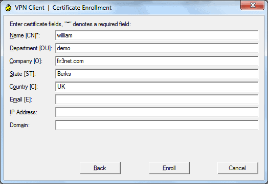 Cisco VPN Client - Certificate Enrollment 