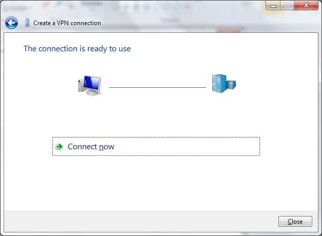 Create VPN connection - Connect